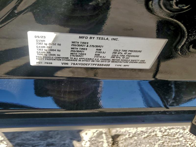Aukcja sprzedaży 2023 Tesla Model Y, vin: 7SAYGDEF7PF888408, numer aukcji: 93435325