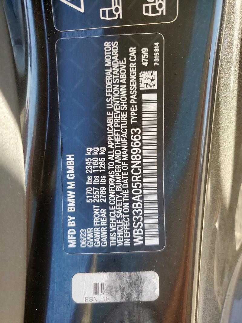 Aukcja sprzedaży 2024 Bmw M4 Competi, vin: WBS33BA05RCN89663, numer aukcji: 89517785
