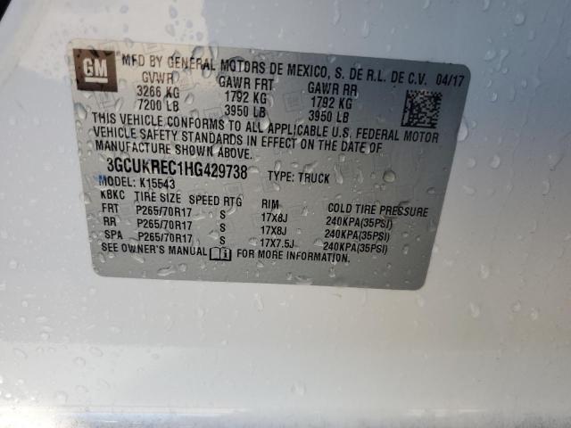 91003995 :رقم المزاد ، 3GCUKREC1HG429738 vin ، 2017 Chevrolet Silverado مزاد بيع