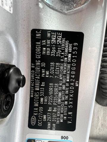 Aukcja sprzedaży 2011 Kia Sorento Ex, vin: 5XYKUDA24BG001539, numer aukcji: 92352755