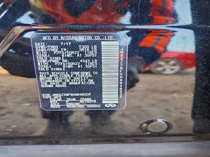 Auction sale of the 2017 Infiniti Qx80 Base, vin: JN8AZ2NFXH9646337, lot number: 94227355
