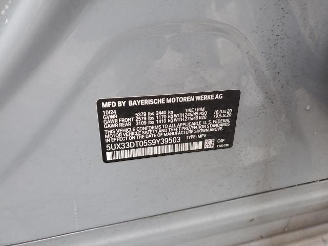 2025 Bmw X4 მანქანა იყიდება აუქციონზე, vin: 5UX33DT05S9Y39503, აუქციონის ნომერი: 92510705