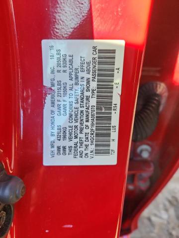 Продаж на аукціоні авто 2017 Honda Accord, vin: 1HGCR2F16HA087070, номер лоту: 91633355