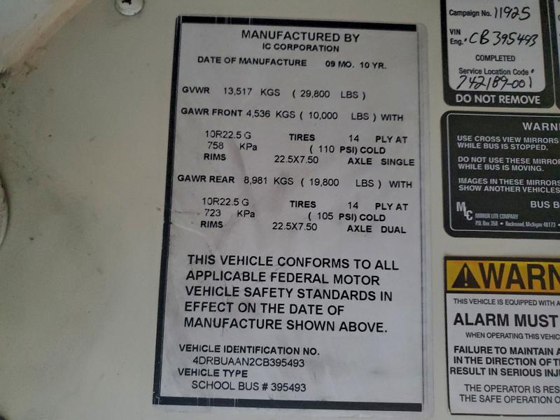 Продажа на аукционе авто 2012 Ic Corporation 3000, vin: 4DRBUAAN2CB395493, номер лота: 93770405