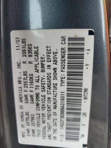 Aukcja sprzedaży 2008 Honda Accord, vin: 1HGCP36888A016011, numer aukcji: 93129515