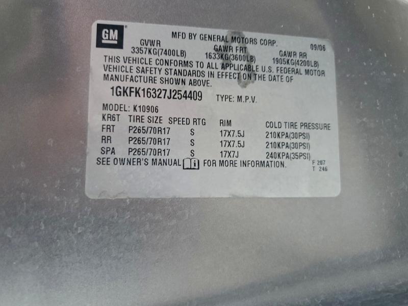 Aukcja sprzedaży 2007 Gmc Yukon Xl, vin: 1GKFK16327J254409, numer aukcji: 93337765