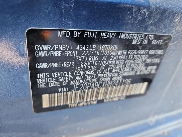 Auction sale of the 2017 Subaru Crosstrek, vin: JF2GPABCXHH241196, lot number: 90625925