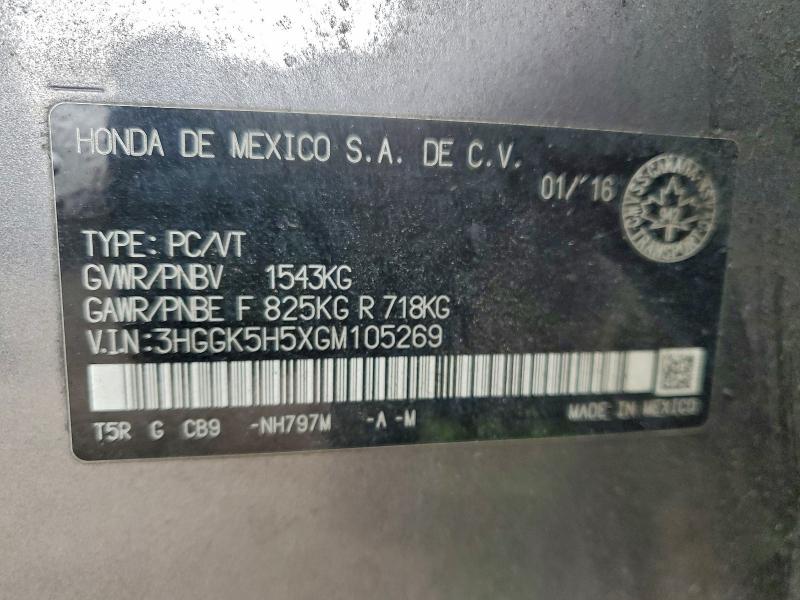 Aukcja sprzedaży 2016 Honda Fit, vin: 3HGGK5H5XGM105269, numer aukcji: 94894475