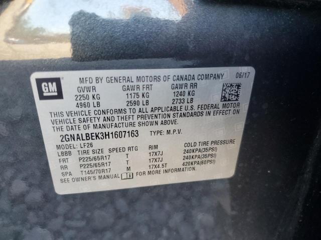 2017 Chevrolet Equinox მანქანა იყიდება აუქციონზე, vin: 2GNALBEK3H1607163, აუქციონის ნომერი: 92833515