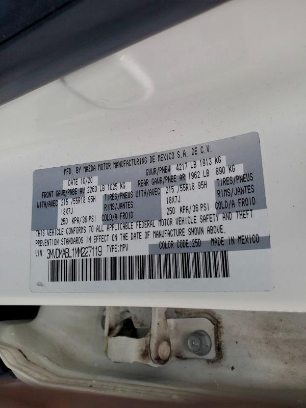 94396035 :رقم المزاد ، 3MVDMABL1MM227119 vin ، 2021 Mazda Cx-30 مزاد بيع
