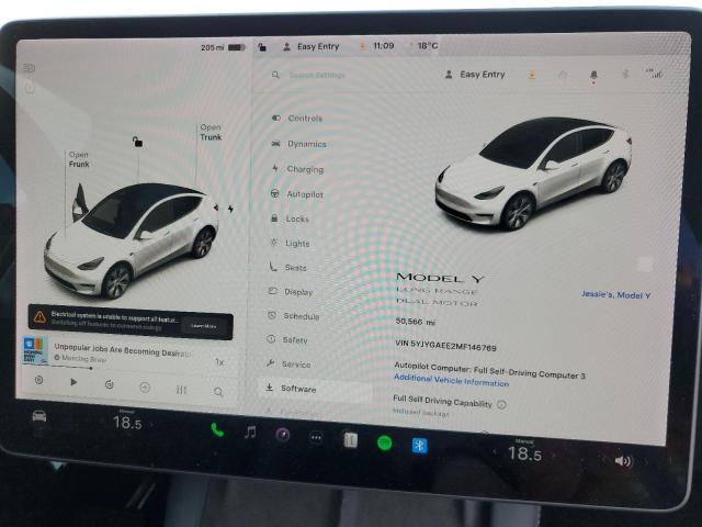 2021 Tesla Model Y მანქანა იყიდება აუქციონზე, vin: 5YJYGAEE2MF146769, აუქციონის ნომერი: 92748135