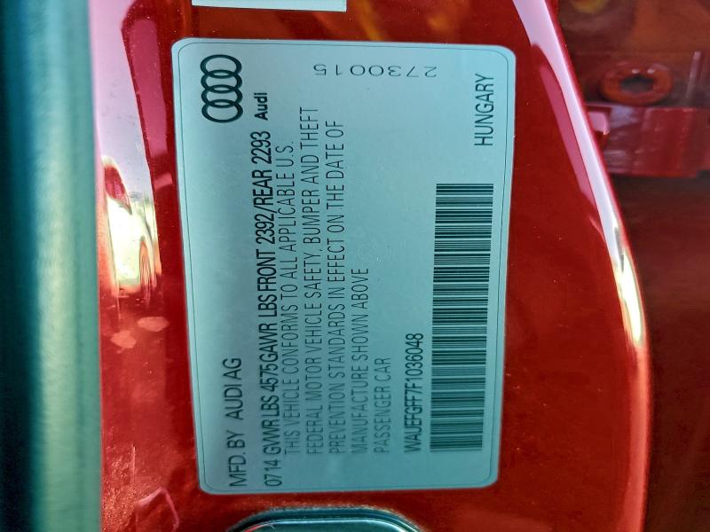 Продаж на аукціоні авто 2015 Audi A3 Premium, vin: WAUEFGFF7F1036048, номер лоту: 94283785