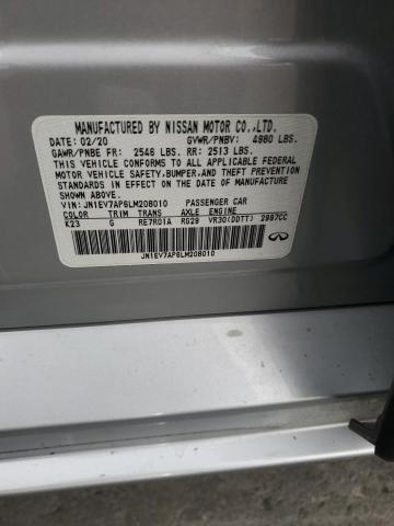 Aukcja sprzedaży 2020 Infiniti Q50 Pure, vin: JN1EV7AP6LM208010, numer aukcji: 92858765