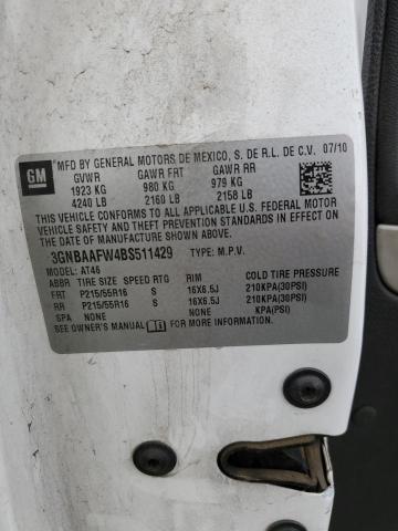 87005685 :رقم المزاد ، 3GNBAAFW4BS511429 vin ، 2011 Chevrolet Hhr مزاد بيع