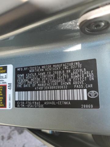 2011 Toyota Camry მანქანა იყიდება აუქციონზე, vin: 4T4BF3EK9BR090832, აუქციონის ნომერი: 91458675