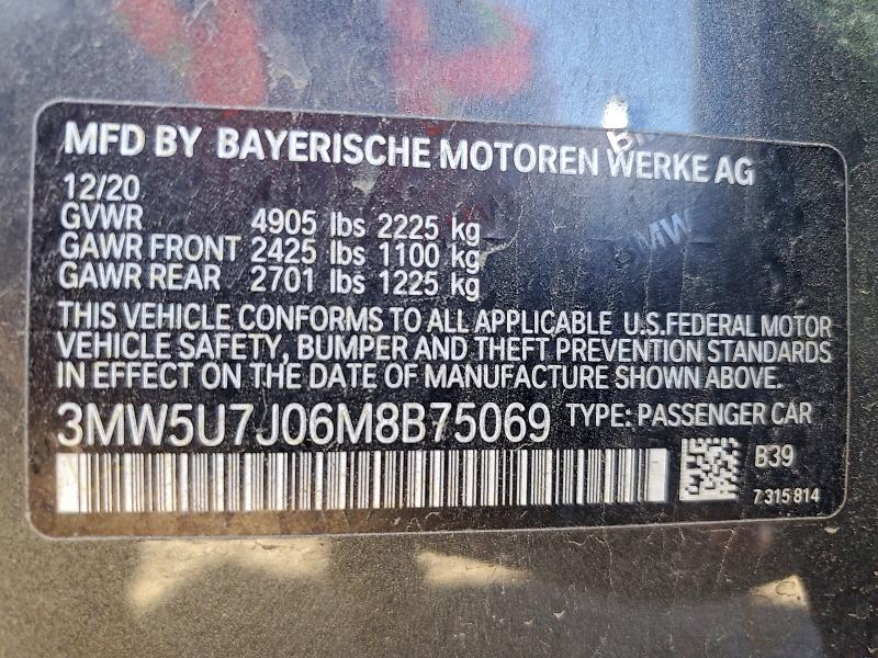 Aukcja sprzedaży 2021 Bmw M340i, vin: 3MW5U7J06M8B75069, numer aukcji: 94533695