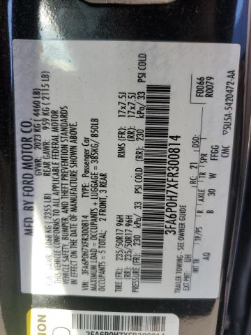 Продаж на аукціоні авто 2015 Ford Fusion Se, vin: 3FA6P0H7XFR300814, номер лоту: 91910565