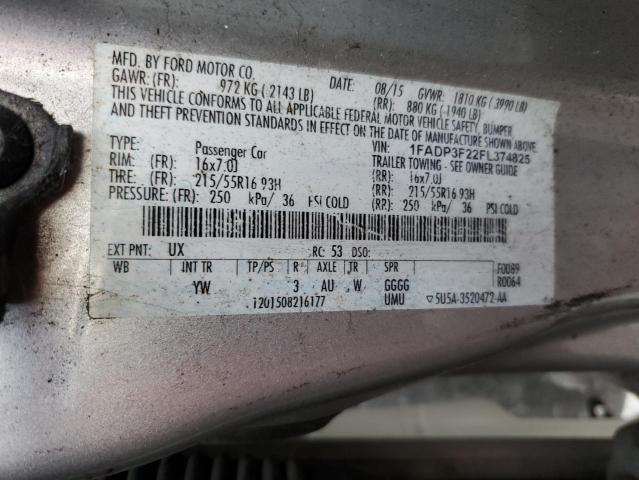 Продаж на аукціоні авто 2015 Ford Focus, vin: 1FADP3F22FL374825, номер лоту: 85408205