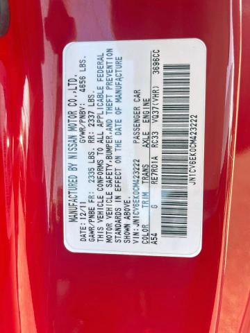 Aukcja sprzedaży 2012 Infiniti G37 Base, vin: JN1CV6EK0CM423222, numer aukcji: 91744245