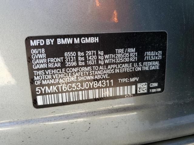 93123885 :رقم المزاد ، 5YMKT6C53J0Y84311 vin ، 2018 Bmw X5 M مزاد بيع
