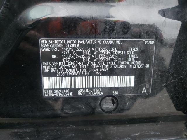 Aukcja sprzedaży 2009 Toyota Rav4, vin: 2T3ZF31V09W002499, numer aukcji: 93367325