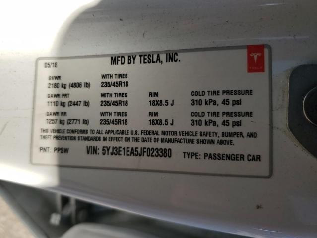 Продаж на аукціоні авто 2018 Tesla Model 3, vin: 5YJ3E1EA5JF023380, номер лоту: 91984555