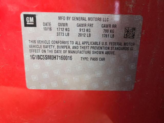 Aukcja sprzedaży 2017 Chevrolet Cruze, vin: 1G1BC5SM0H7160016, numer aukcji: 91477795