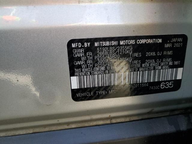 2022 Mitsubishi Outlander მანქანა იყიდება აუქციონზე, vin: JA4J3UA85NZ011564, აუქციონის ნომერი: 91388525