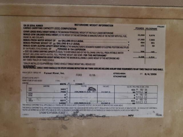 95996305 :رقم المزاد ، 1F6NF53Y560A15303 vin ، 2006 Ford F550 Super مزاد بيع
