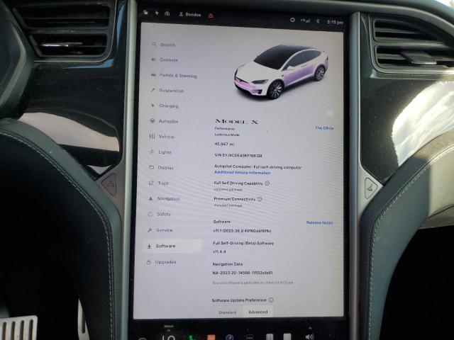 91424845 :رقم المزاد ، 5YJXCDE43KF186128 vin ، 2019 Tesla Model X مزاد بيع
