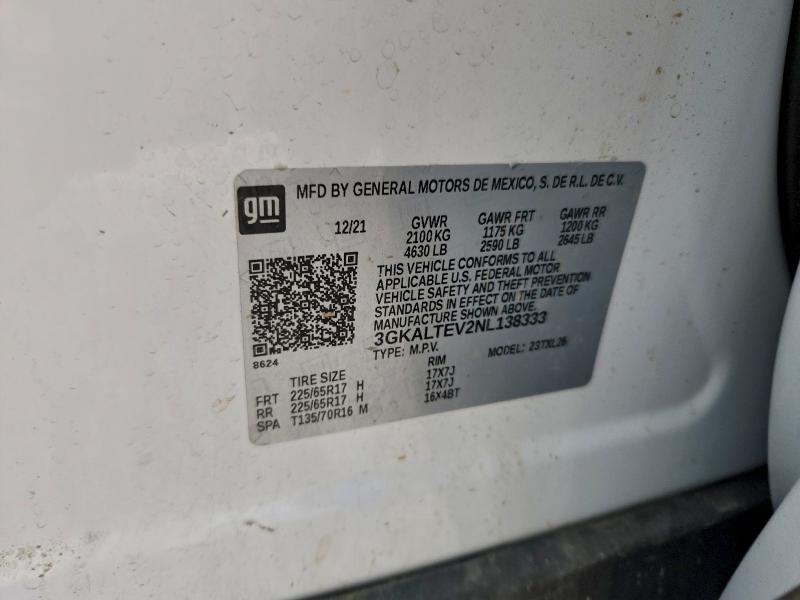 94094415 :رقم المزاد ، 3GKALTEV2NL138333 vin ، 2022 Gmc Terrain مزاد بيع
