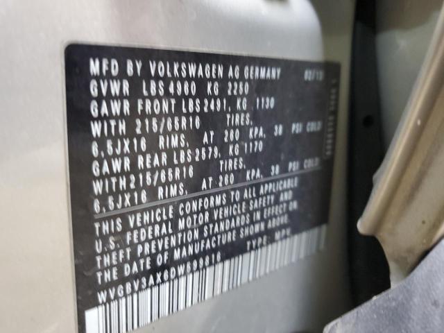 Продаж на аукціоні авто 2013 Volkswagen Tiguan, vin: WVGBV3AX6DW599816, номер лоту: 92057085