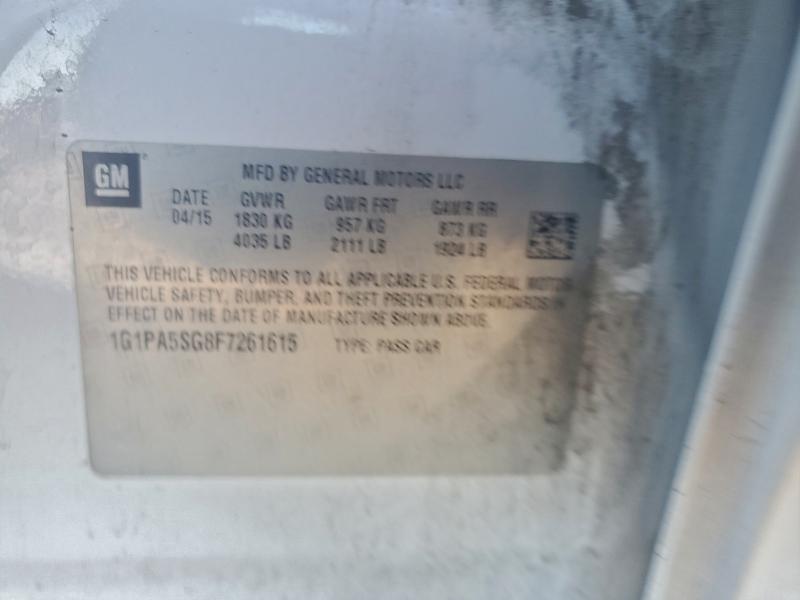 Продаж на аукціоні авто 2015 Chevrolet Cruze Ls, vin: 1G1PA5SG8F7261615, номер лоту: 94360105