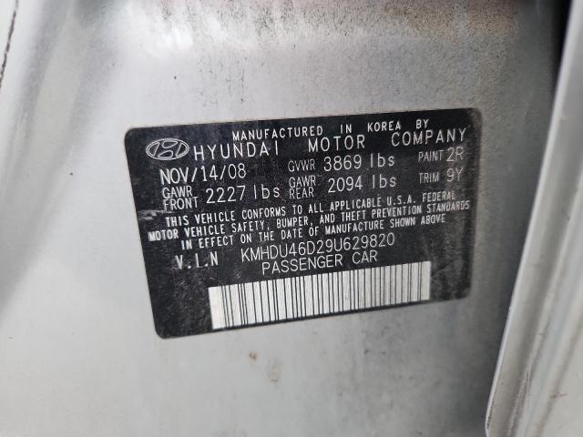 91655355 :رقم المزاد ، KMHDU46D29U629820 vin ، 2009 Hyundai Elantra مزاد بيع
