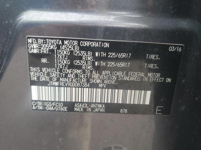 93452685 :رقم المزاد ، JTMWFREV9GD087384 vin ، 2016 Toyota Rav4 Xle مزاد بيع