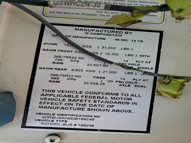 Продажа на аукционе авто 2013 Ic Corporation Ce Series School, vin: 4DRBUSKN0DB199249, номер лота: 93774625
