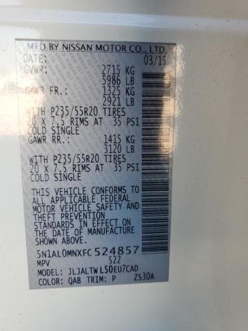 Продажа на аукционе авто 2015 Infiniti Qx60, vin: 5N1AL0MNXFC524857, номер лота: 93508895