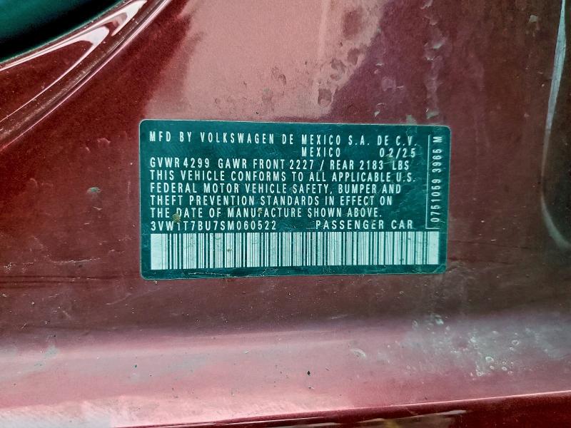 Продажа на аукционе авто 2025 Volkswagen Jetta Gli, vin: 3VW1T7BU7SM060522, номер лота: 93552755