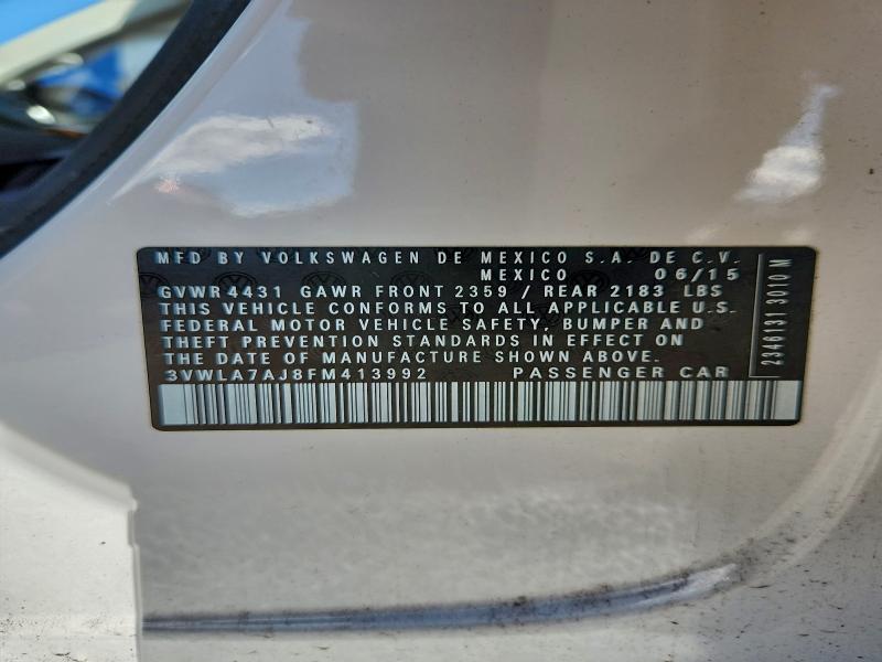 Продажа на аукционе авто 2015 Volkswagen Jetta, vin: 3VWLA7AJ8FM413992, номер лота: 94164145