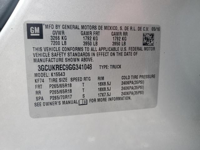 Продаж на аукціоні авто 2016 Chevrolet Silverado, vin: 3GCUKREC9GG341048, номер лоту: 92293945
