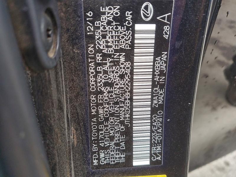 2017 Lexus Ct მანქანა იყიდება აუქციონზე, vin: JTHKD5BH8H2295408, აუქციონის ნომერი: 93778975