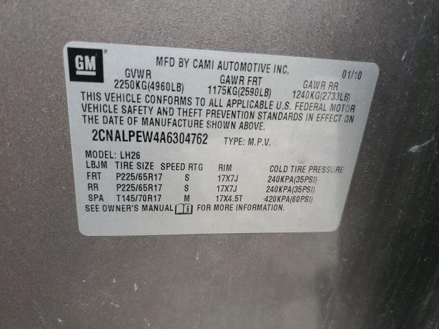 Продажа на аукционе авто 2010 Chevrolet Equinox Lt, vin: 2CNALPEW4A6304762, номер лота: 91761825