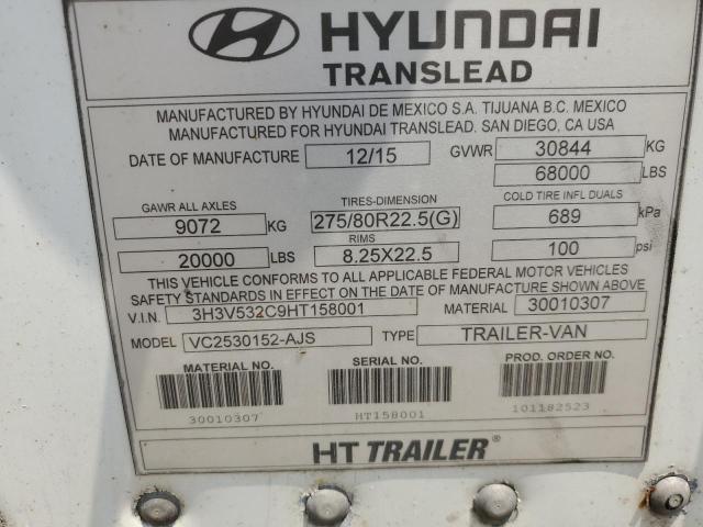 92848315 :رقم المزاد ، 3H3V532C9HT158001 vin ، 2017 Hyundai Trailer مزاد بيع