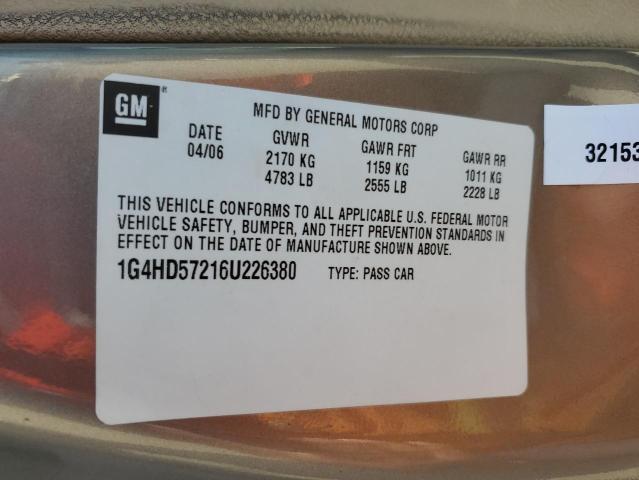 91309155 :رقم المزاد ، 1G4HD57216U226380 vin ، 2006 Buick Lucerne مزاد بيع