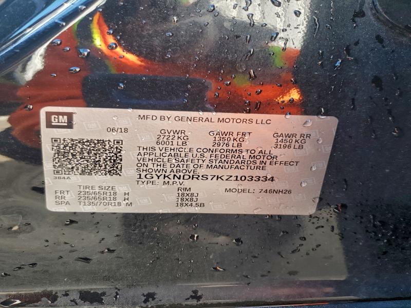 Aukcja sprzedaży 2019 Cadillac Xt5 Luxury, vin: 1GYKNDRS7KZ103334, numer aukcji: 93719265