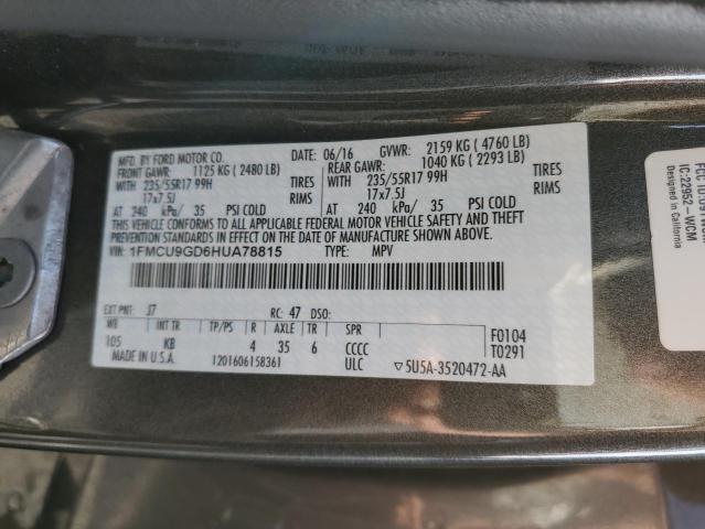 Продаж на аукціоні авто 2017 Ford Escape, vin: 1FMCU9GD6HUA78815, номер лоту: 91837965