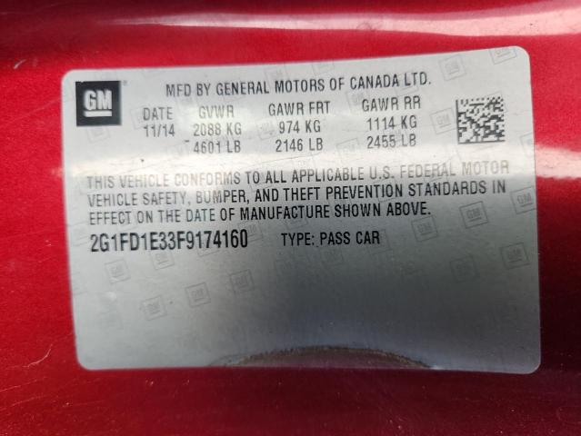 Aukcja sprzedaży 2015 Chevrolet Camaro, vin: 2G1FD1E33F9174160, numer aukcji: 92827525