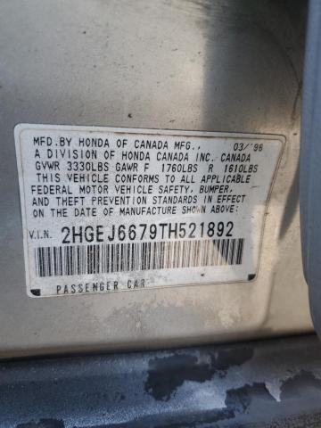 Aukcja sprzedaży 1996 Honda Civic, vin: 2HGEJ6679TH521892, numer aukcji: 91289645