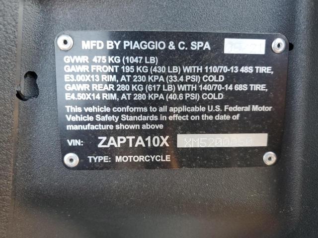 Aukcja sprzedaży 2021 Piaggio Mp3, vin: ZAPTA10XXM5200050, numer aukcji: 93263855