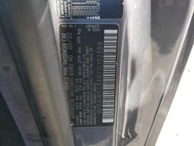 93334725 :رقم المزاد ، WBABS53492JU92388 vin ، 2002 Bmw 330 مزاد بيع